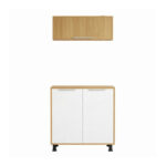 Tatiana 2-Piece Storage Combo – Wall + Floor Unit (White & Oak)