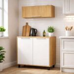 Tatiana 2-Piece Storage Combo – Wall + Floor Unit (White & Oak) - Image 2