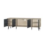 UrbanEdge 4-Door TV Stand – Oak Ash + Dark Grey - Image 2