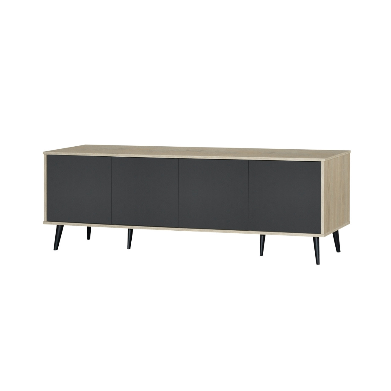 MWPLS454 UrbanEdge 4-Door TV Stand – Oak Ash + Dark Grey - Image 1