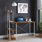 Study Desk with Shelves – Oak Finish - MWTF2028