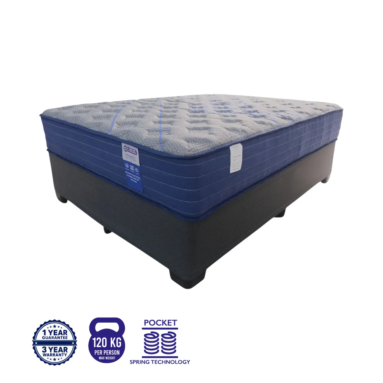 Monaco Monaco Mattress and Base Set Blue