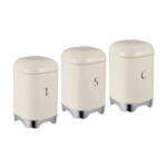 Deluxe Cream Bread Bin with Silver Base and 3-Piece Canister - CH889 - Image 2