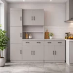 2 Piece Gloss Kitchen Scheme, Grey Marble or Black Marble, MW320RT