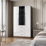 3 Door Wardrobe White Wood Grain - MW33GL