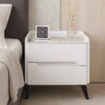 Marble Top White Two-Drawer Nightstand – MW442 - Image 4