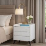 Marble Top White Three-Drawer Nightstand – MW443 - Image 4