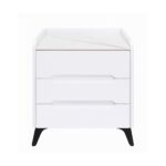 Marble Top White Three-Drawer Nightstand – MW443