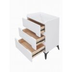 Marble Top White Three-Drawer Nightstand – MW443 - Image 3