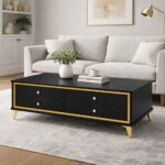 Modern Black & Gold 4-Drawer Coffee Table – MWCT958 - Image 2