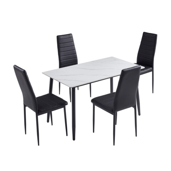 Sleek Marble-Top 4-Seater Dining Set - MWDT27