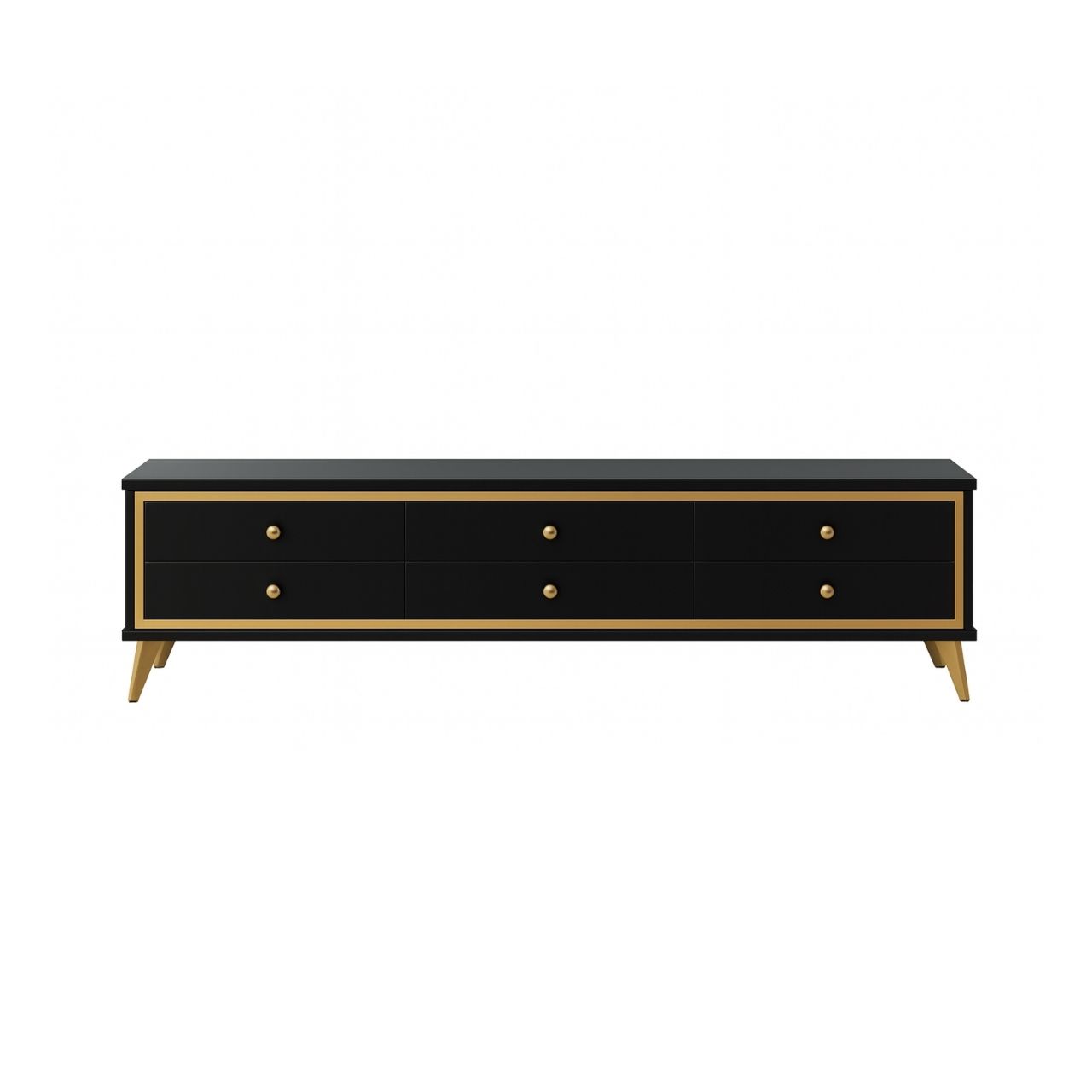 Modern Black & Gold TV Stand – MWTV958 Modern Black & Gold TV Stand – MWTV958
