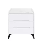 Marble Top White Three-Drawer Nightstand – MW443
