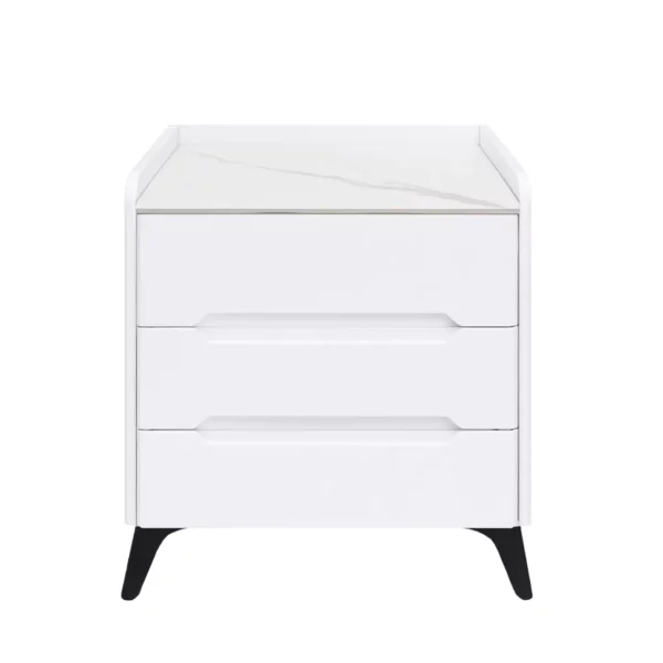 Marble Top White Three-Drawer Nightstand – MW443