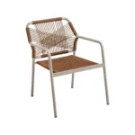 3-Piece Outdoor Dining Set with Pedestal Table – Brown & Champagne, MWOUT4