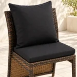 3-Piece Outdoor Rattan Dining Set with Black Cushions, MWOUT7 - Image 3