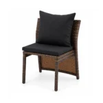 3-Piece Outdoor Rattan Dining Set with Black Cushions, MWOUT7 - Image 2