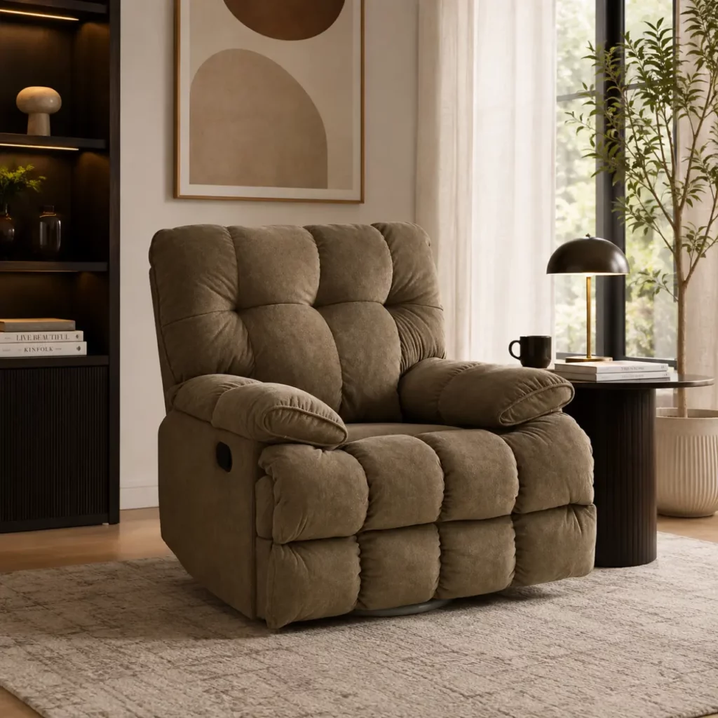 Plush Taupe Recliner Chair - F916