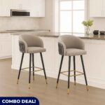 Modern Set of 2 Grey Bar Chairs – MWBCG05 - Image 2