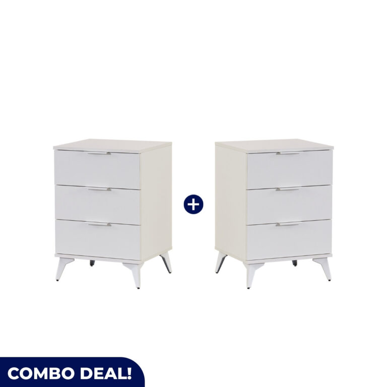 Modern 3-Drawer Nightstand Combo