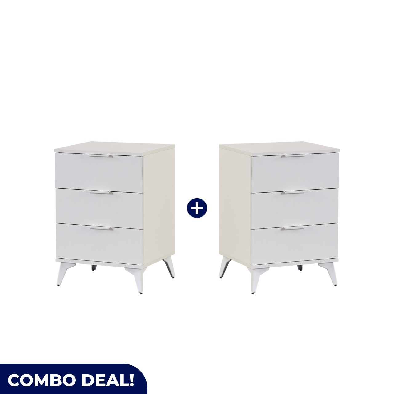 MW351X2 Modern 3-Drawer Nightstand Combo