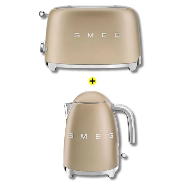 Smeg - Toaster And Kettle Pack - Champagne Matte