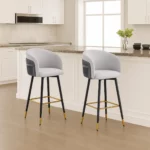 Set of 2 Grey Bar Chairs – MWBCG05