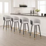 Set of 4 Grey Bar Chairs – MWBCG05