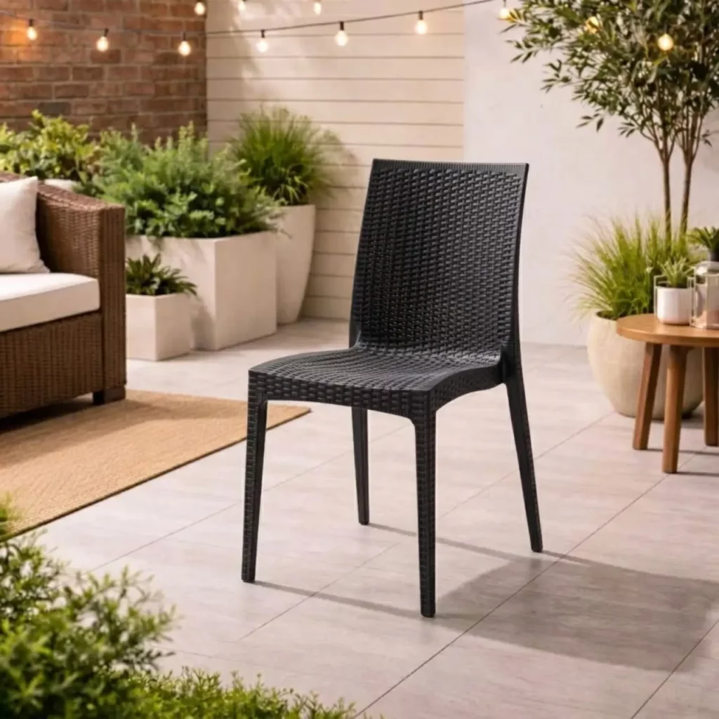 Contemporary Wicker-Style Plastic Chair
