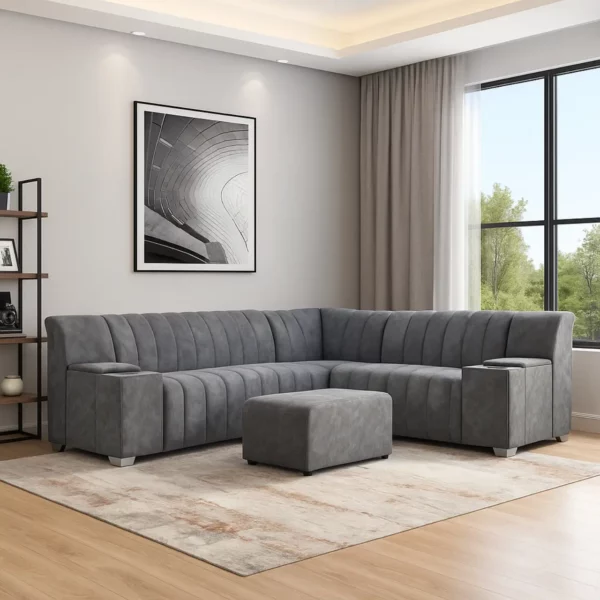 Roma Corner Lounge Suite with Ottoman - ROMACNR