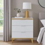 Modern White 3 Drawer Chest - MW353 - Image 6