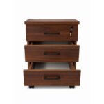 Modern 3 Drawer Chest - White + Walnut - Image 8