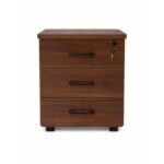 Modern 3 Drawer Chest - White + Walnut - Image 5