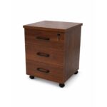 Modern 3 Drawer Chest - White + Walnut - Image 7