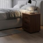 Modern 3 Drawer Chest - White + Walnut - Image 6