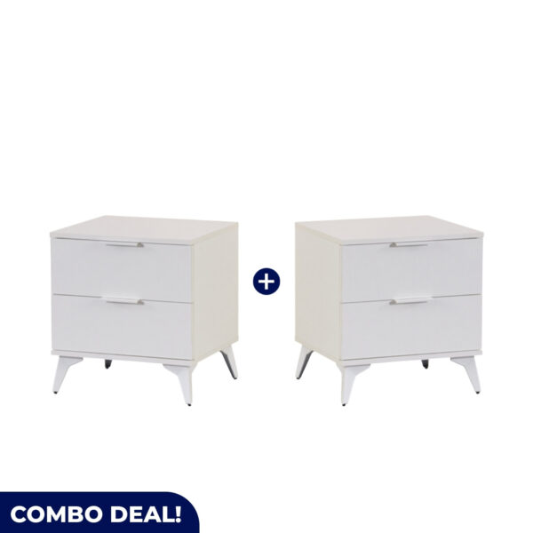 Modern White 2 Drawer Chest Combo