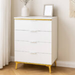 Modern White 4 Drawer Chest - MW354 - Image 6