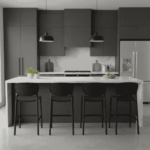 Modern Set of 4 Perforated Plastic Bar Chairs - Image 2