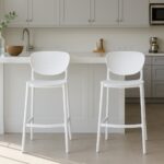 Modern Set of 2 Perforated Plastic Bar Chairs - Image 2