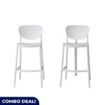 Modern Set of 2 Perforated Plastic Bar Chairs