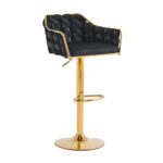 Bar Chair Adjustable Velvet Seat Gold Base - MWBCG04
