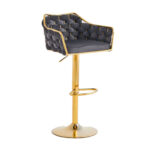 Bar Chair Adjustable Velvet Seat Gold Base - MWBCG04 - Image 2