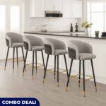 Modern Set of 4 Grey Bar Chairs – MWBCG05 - Image 2