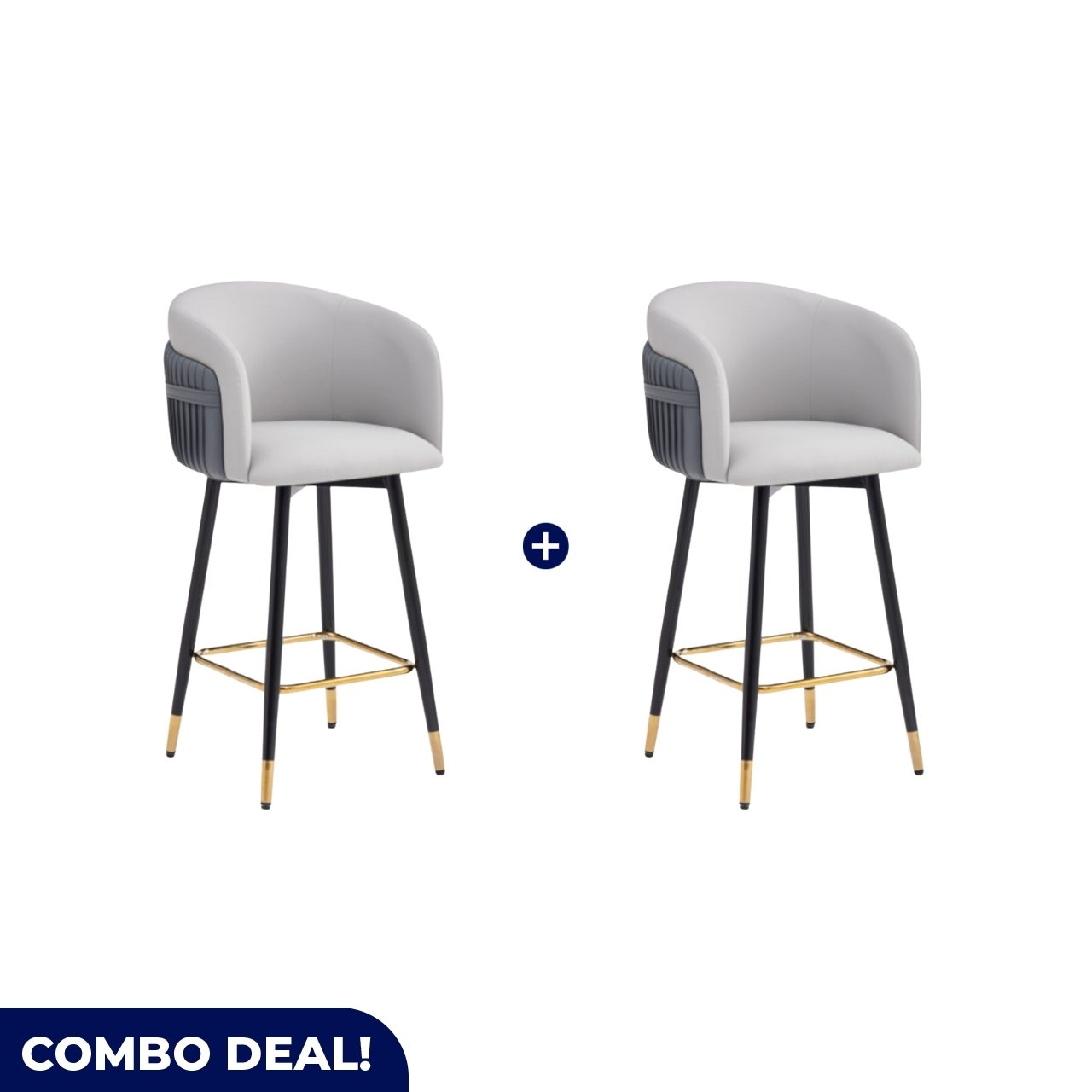 MWBCG05X2 Modern Set of 2 Grey Bar Chairs – MWBCG05