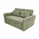 2 Seater Corduroy Pull-Out Sofa Bed – Grey / Olive – MWC222 - Image 7