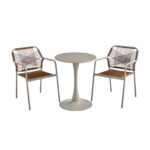 Modern Brown and Champagne Outdoor Dining Set - MWOUT4