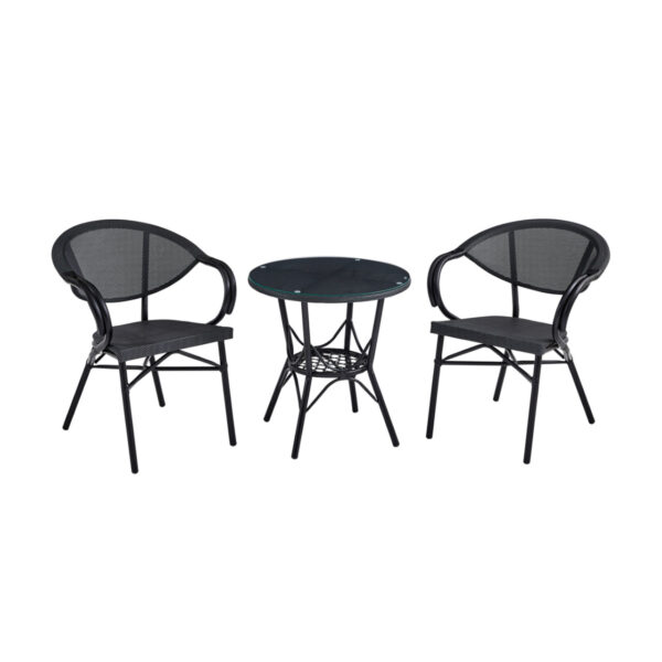 Modern Black and Grey Outdoor Dining Set - MWOUT5