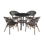 Modern Brown Outdoor Dining Set - MWOUT6