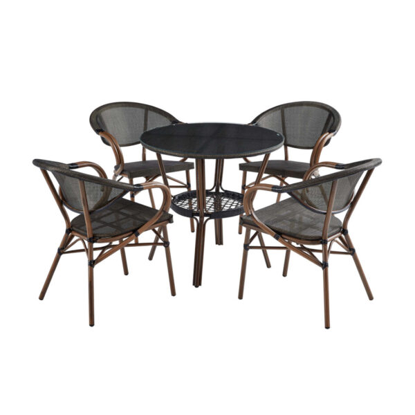 Modern Brown Outdoor Dining Set - MWOUT6