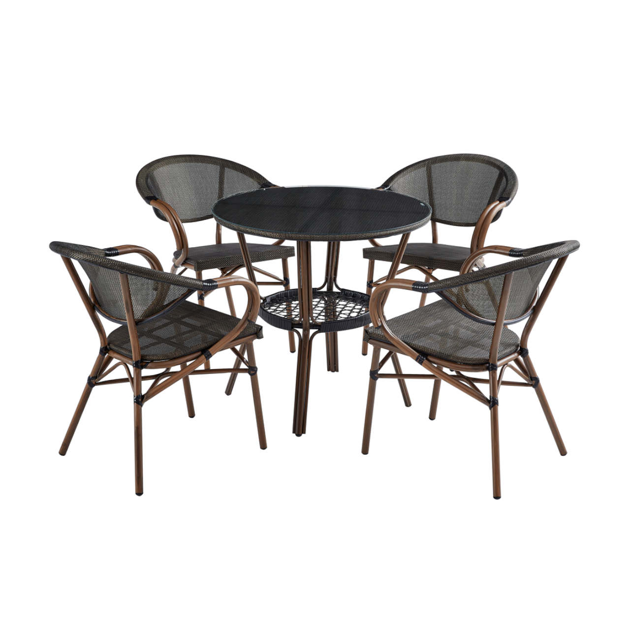 MWOUT6 Modern Brown Outdoor Dining Set - MWOUT6 - Image 1